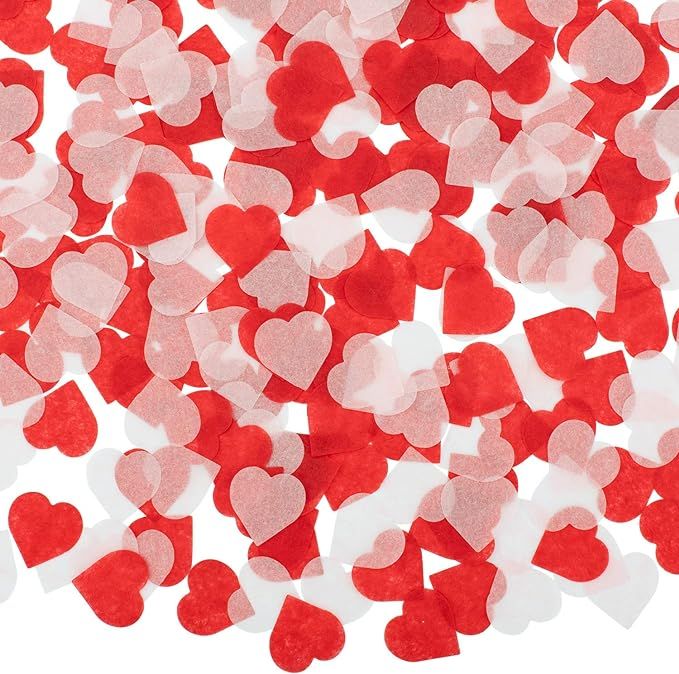 Whaline 6000 Pieces Valentine's Day Paper Confetti Red Heart Tissue Confetti Party Table Decorati... | Amazon (US)
