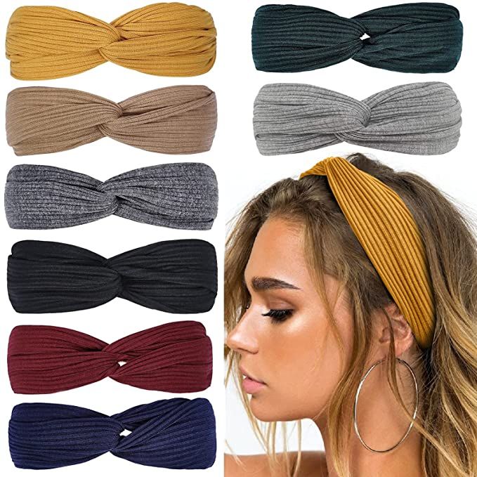 Huachi Headbands for Women Twist Knotted Boho Stretchy Hair Bands for Girls Criss Cross Turban Pl... | Amazon (US)