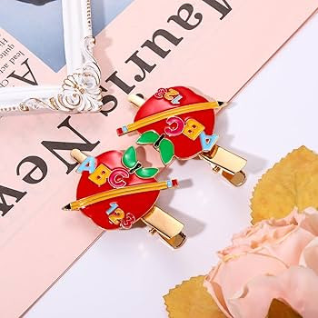 ANGLESJELL Hair Clips for Women - Cute Apple Pencil Hairpins - Crystal FRI-YAY Love Teacher Hair ... | Amazon (US)