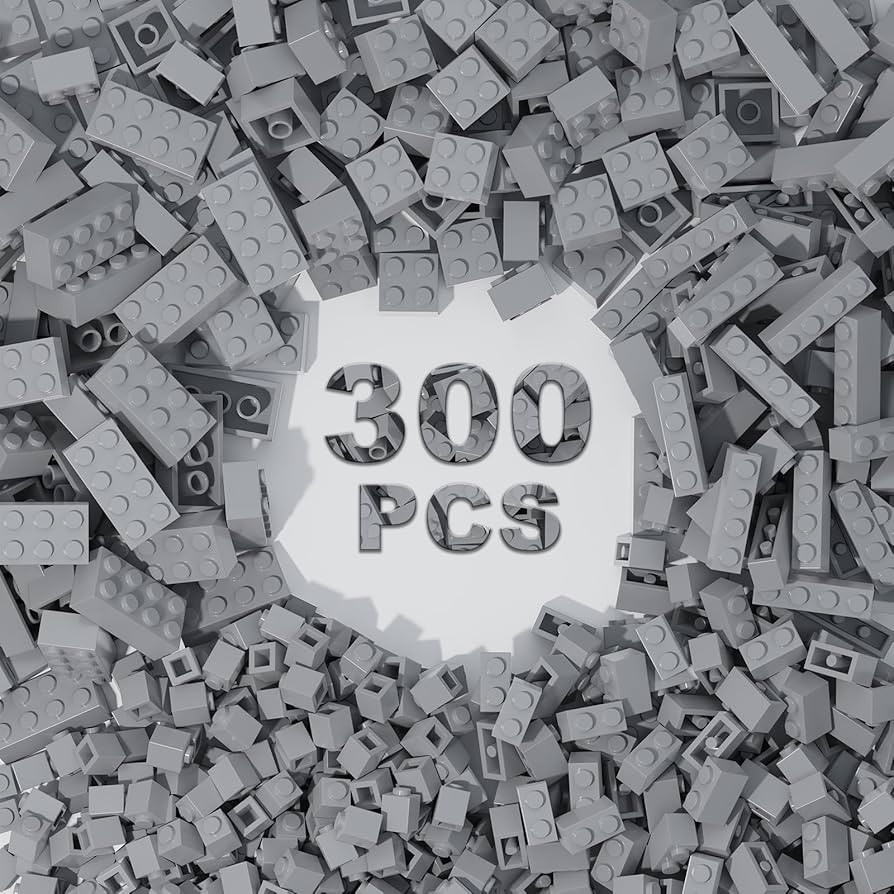300 Pcs Classic Building Bricks, Light Gray Bulk Bricks,Compatible with Major Brands Parts and Pi... | Amazon (US)