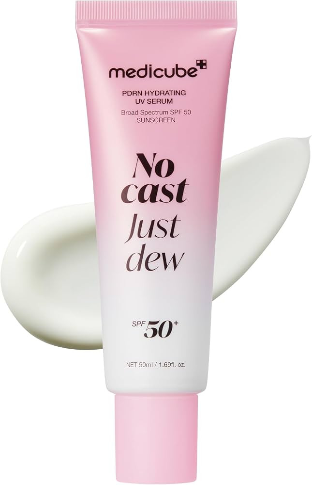 medicube No Cast Just Dew PDRN Hydrating UV Sun Serum | SPF 50 Fast-Absorbing Sunscreen | Lightwe... | Amazon (US)