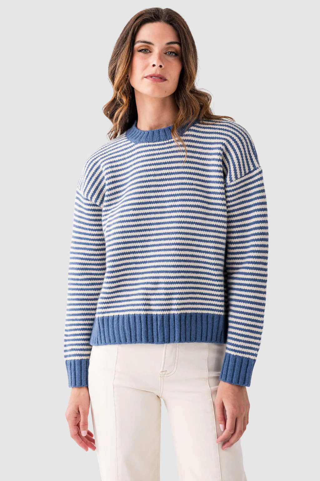 Wishlist Striped Contrast Hem Pullover | Social Threads