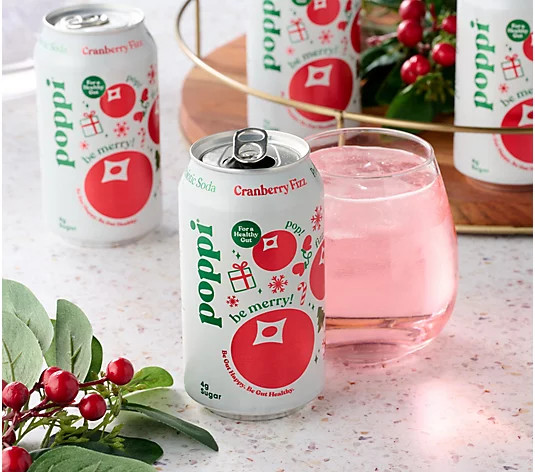 SH11/13 Poppi (16) 12-oz Cans Holiday Flavored Prebiotic Soda - QVC.com | QVC