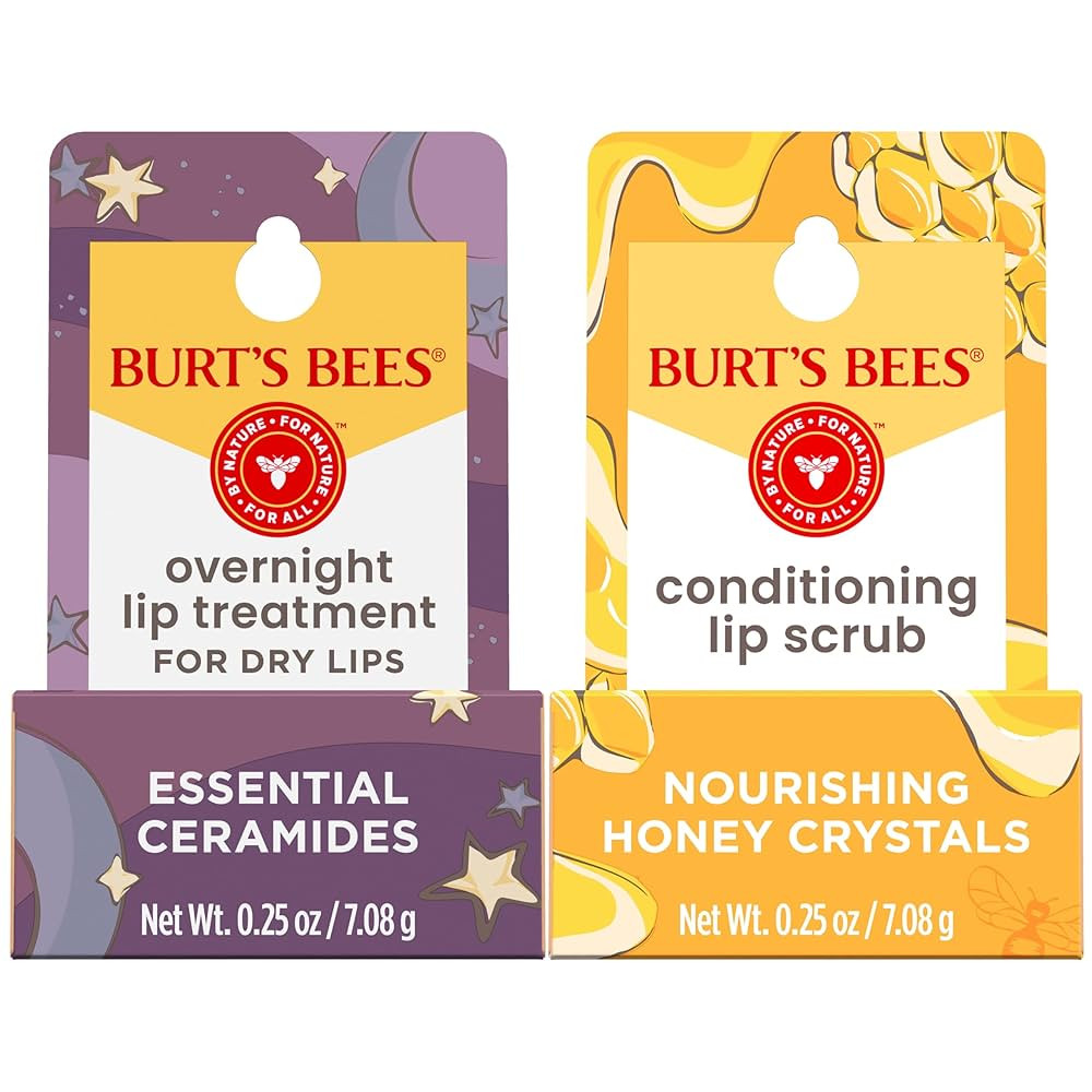 Burt’s Bees Conditioning Lip Scrub and Overnight Intensive Lip Treatment, With Ceramides, Colle... | Amazon (US)
