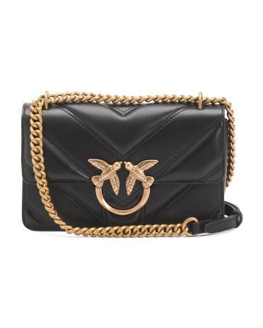 Leather Love Birds Chevron Quilted Mini Crossbody | TJ Maxx