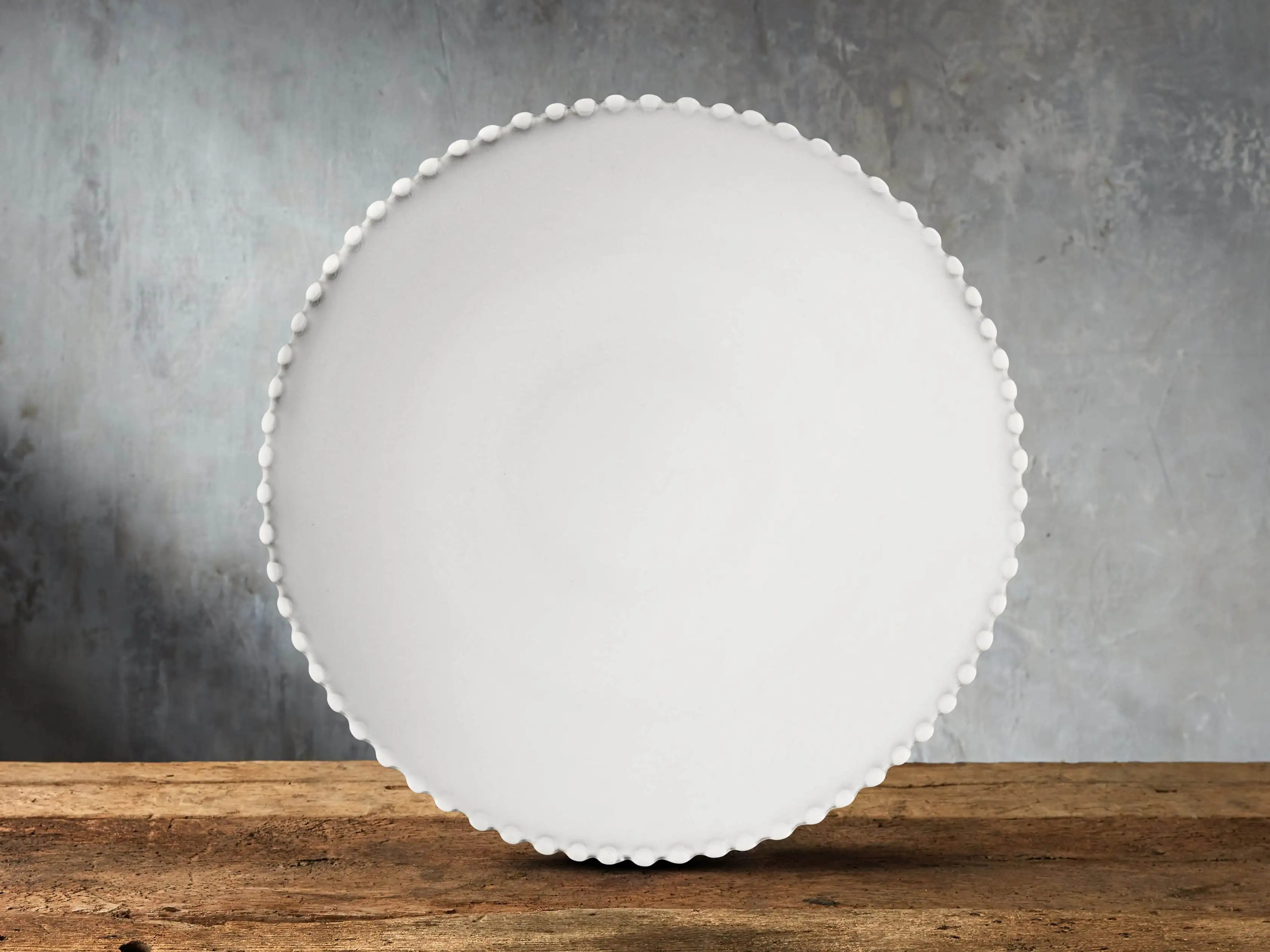 Avignon White Dinner Plates with Pearl Trim (Set of 4) | Arhaus | Arhaus