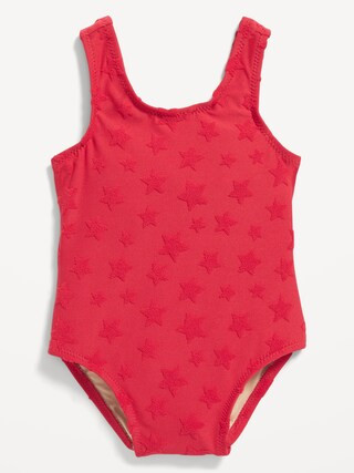 Textured-Terry Back Tie-Cutout One-Piece Swimsuit for Baby | Old Navy (US)
