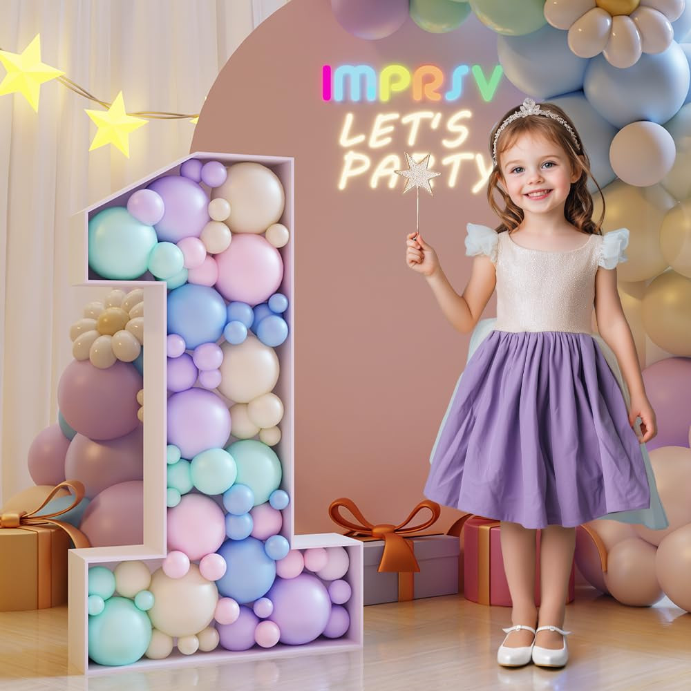 imprsv 3FT Mosaic Numbers for Balloons, Balloon Mosaic Number Frame, Marquee Number 1, One Balloo... | Amazon (US)