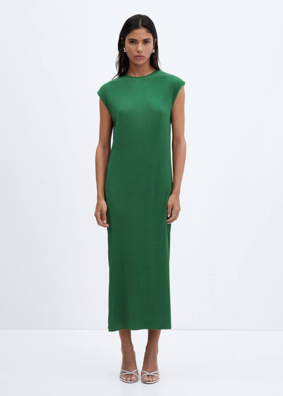 Pleated long dress -  Women | Mango USA | MANGO (US)