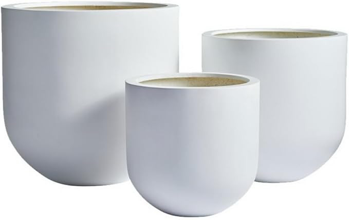 DTY Signature Mount Antero 1-Piece Fiberstone Bullet Planter, White, 16" H x 16" Dia - Medium | Amazon (US)