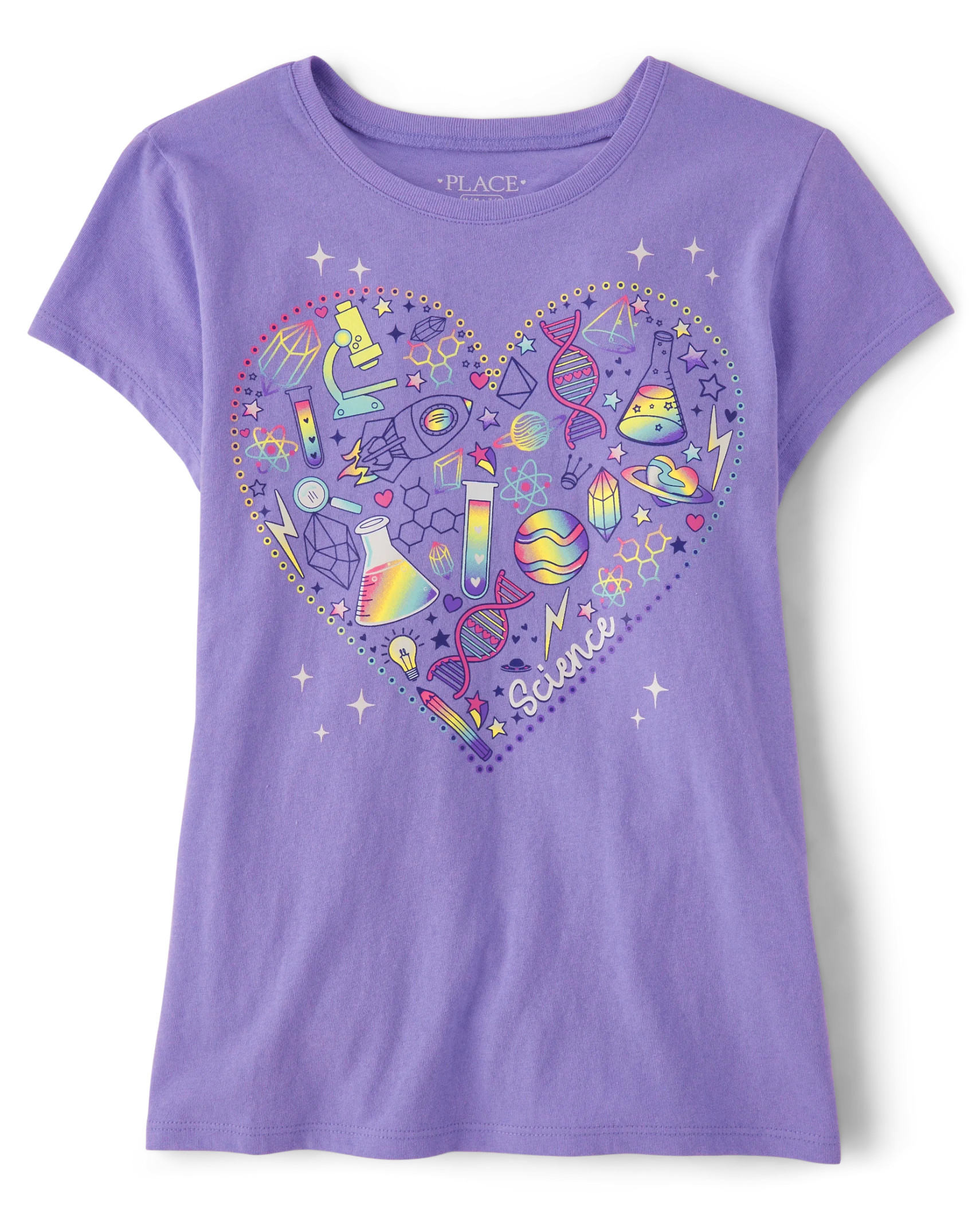 Girls Doodle Heart Graphic Tee - gem purple | The Children's Place