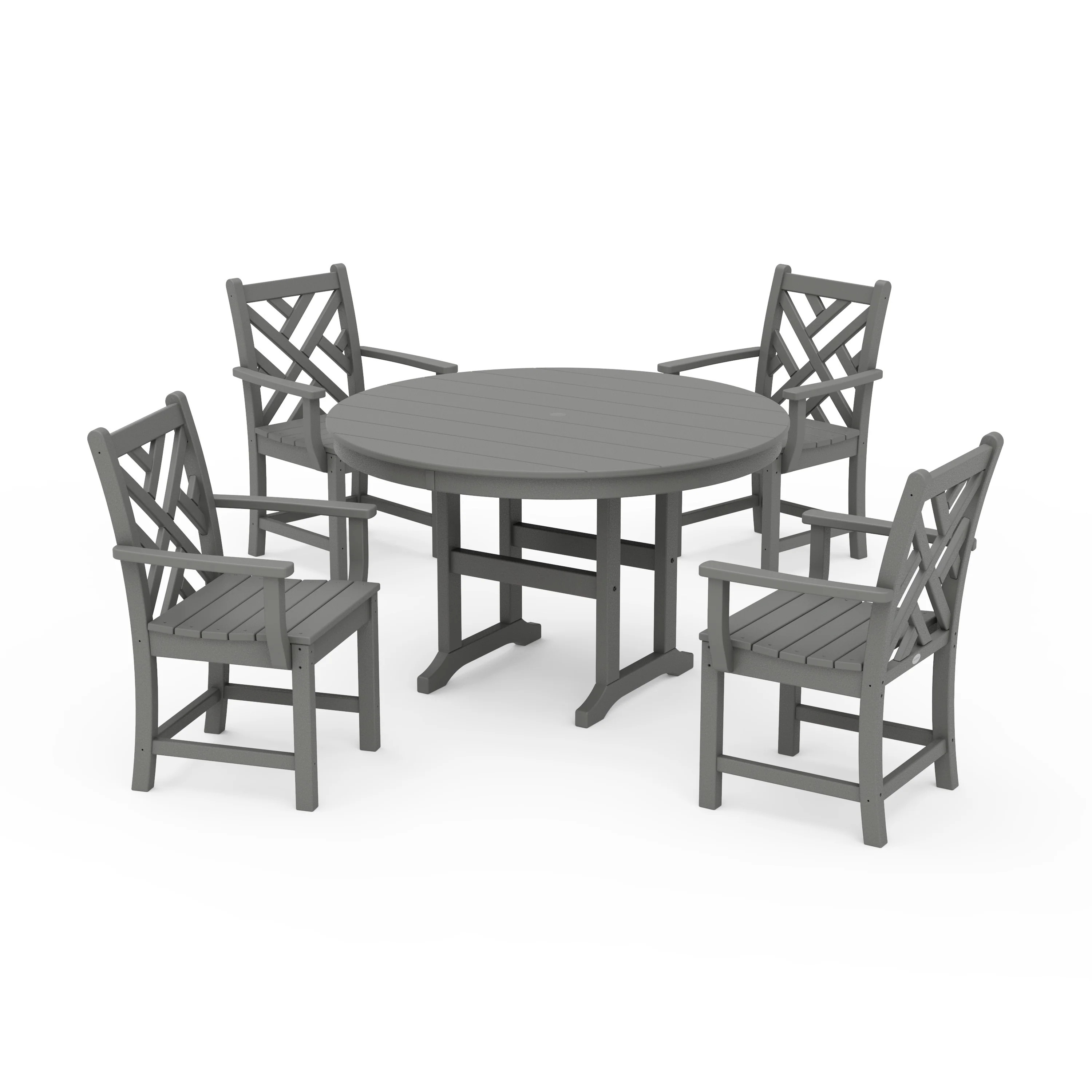 Chippendale 5-Piece Round Farmhouse Dining Set | POLYWOOD