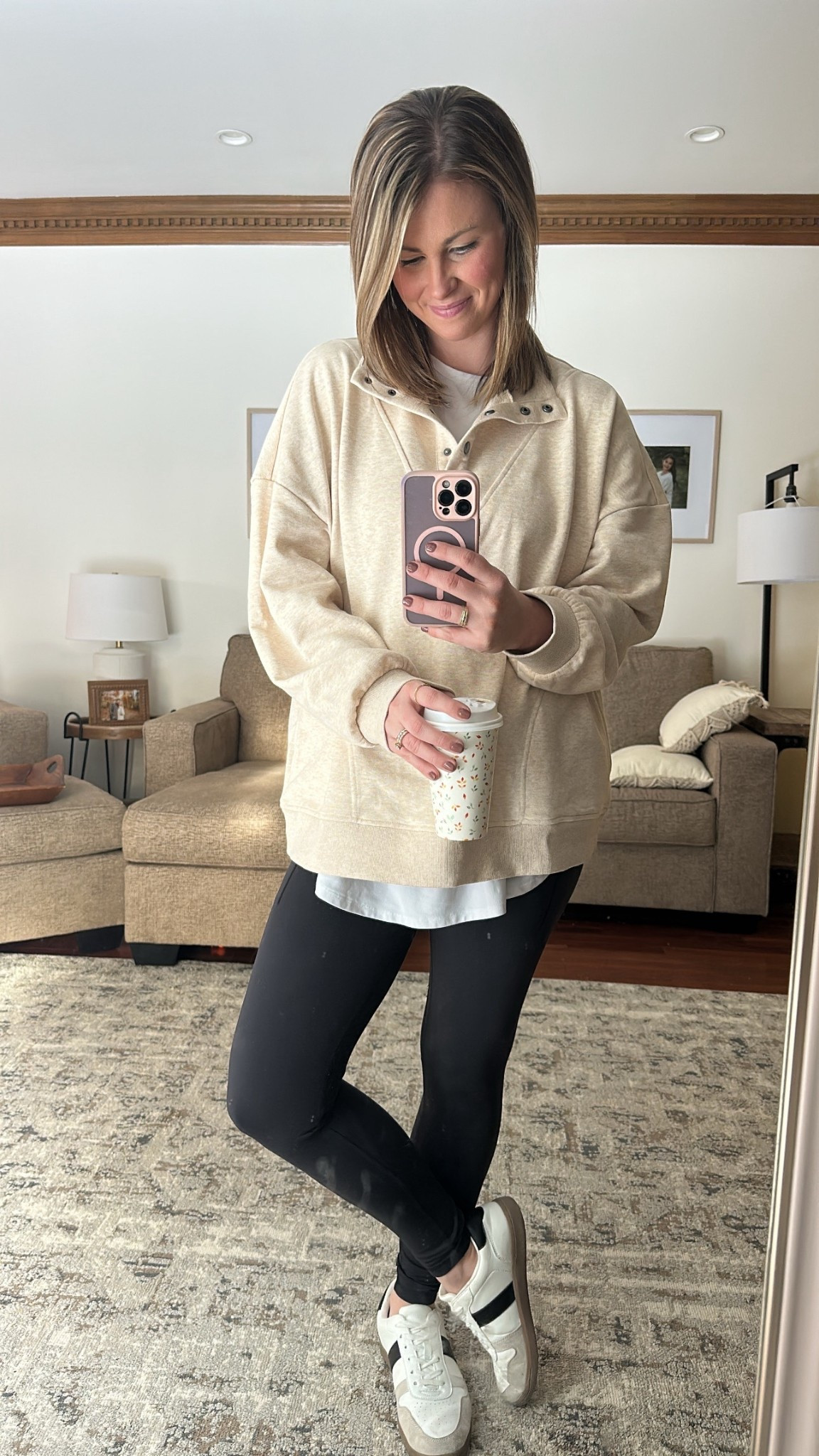 I mean, call me a sad beige mom all you want. I just love neutrals 😍 // This pullover I sized up two (wearing and XXL) and it’s still on sale for $11 and stocked in select sizes. // #atthealiway 

#LTKMidsize #LTKSaleAlert #LTKootd