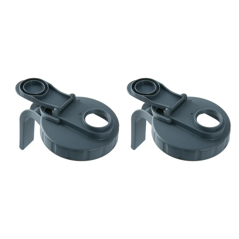 Mainstays Wide Mouth 2 Pack Plastic Mason Jar Drinking Lids with Handles Grey | Walmart (US)