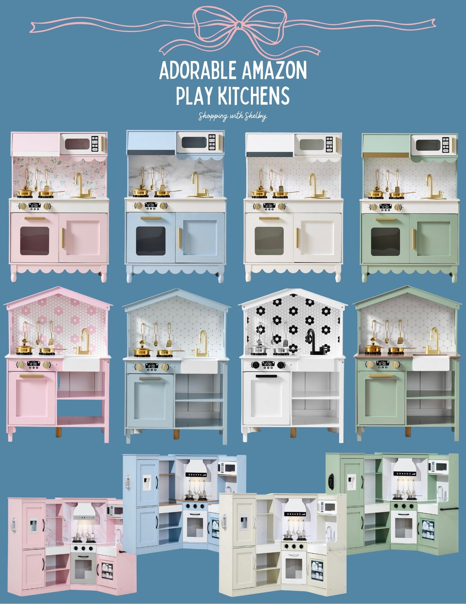Seriously the cutest (& most aesthetically pleasing) play kitchens I have found! These are on Amazon and on sale! The two smaller styles are under $100!!!🤑🧑‍🍳👩‍🍳💖💙

#LTKHome #LTKKids #LTKSaleAlert