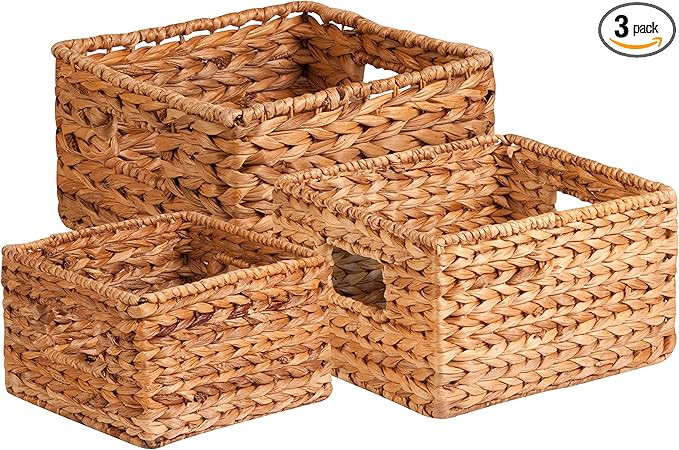 Honey-Can-Do STO-02882 Nesting Banana Leaf Baskets, Multisize, 3-Pack,Natural | Amazon (US)