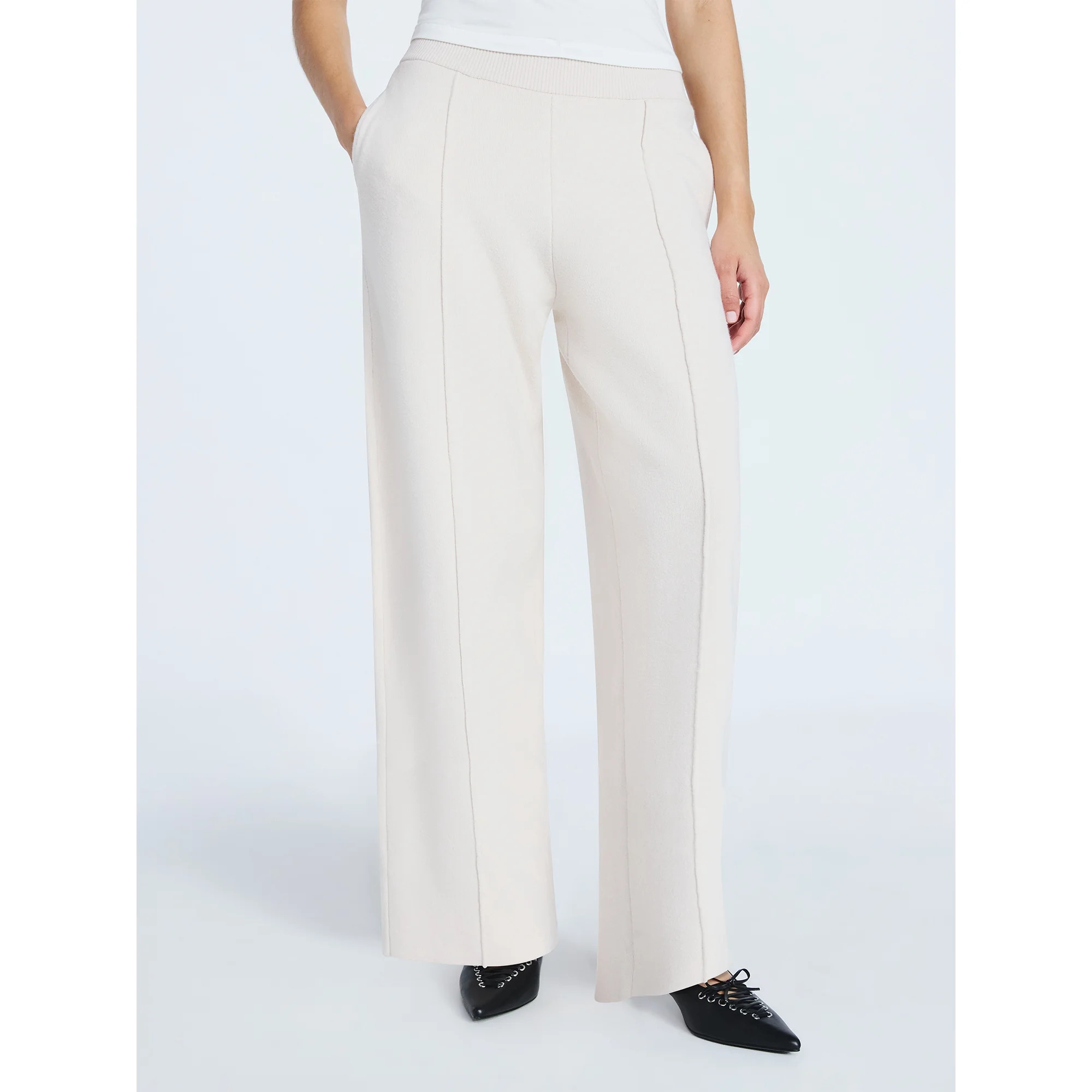 Scoop Women's Sweater Knit Barrel Pants, Sizes XS-XXL | Walmart (US)