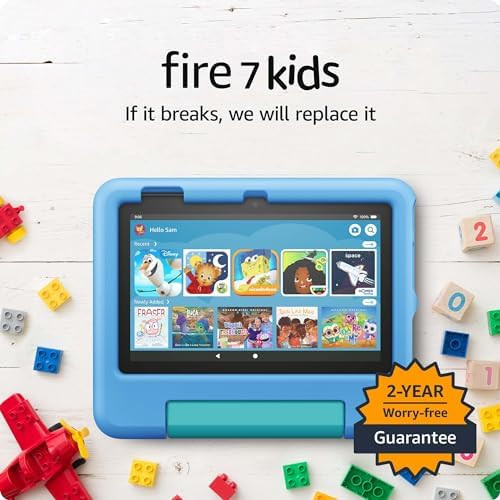 Amazon Fire 7 Kids tablet, ages 3-7. Top-selling 7" kids tablet on Amazon - 2022 | ad-free conten... | Amazon (US)