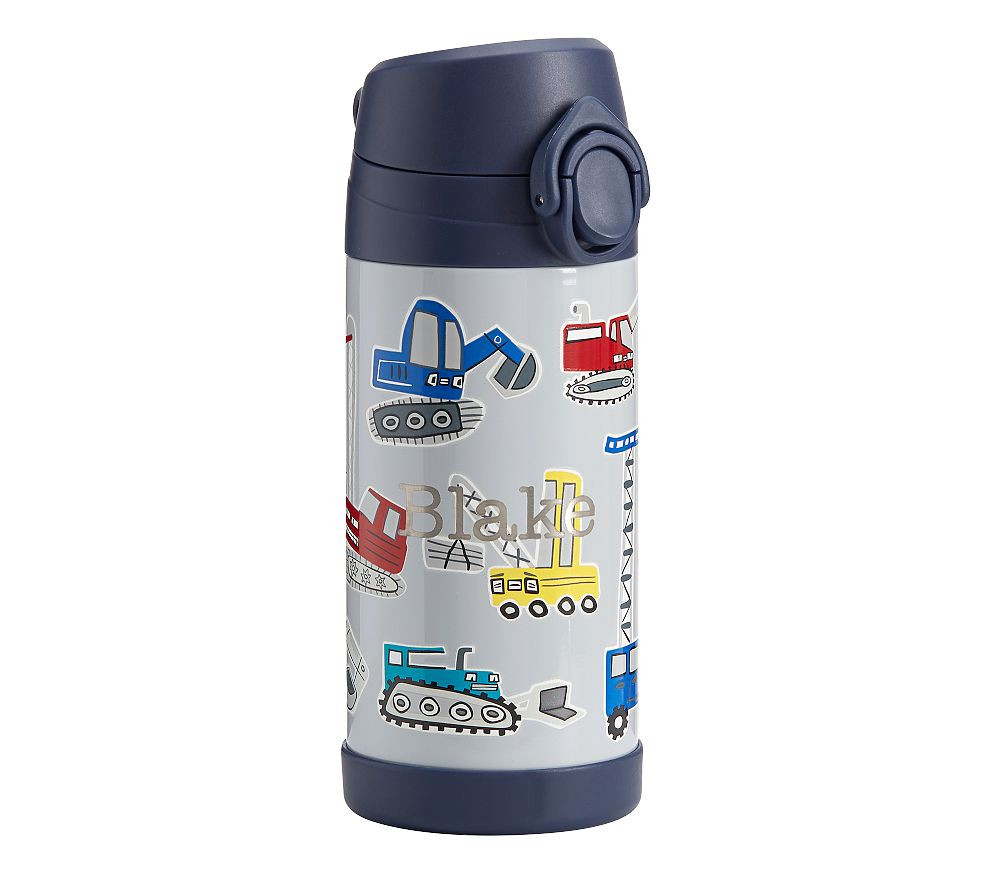 Mackenzie Gray Jax Construction Glow-in-the-Dark Water Bottles | Pottery Barn Kids