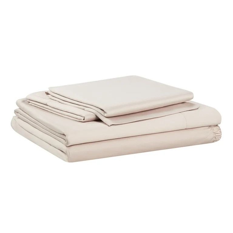 Allswell Soft & Silky 4-Piece Cream Glaze Viscose from Bamboo Sateen Bed Sheet Set, King - Walmar... | Walmart (US)
