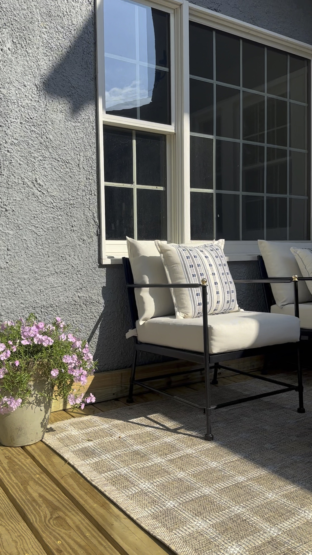 Outdoor patio furniture set up and rug for hosting 

#LTKhome #LTKstyletip #LTKsalealert