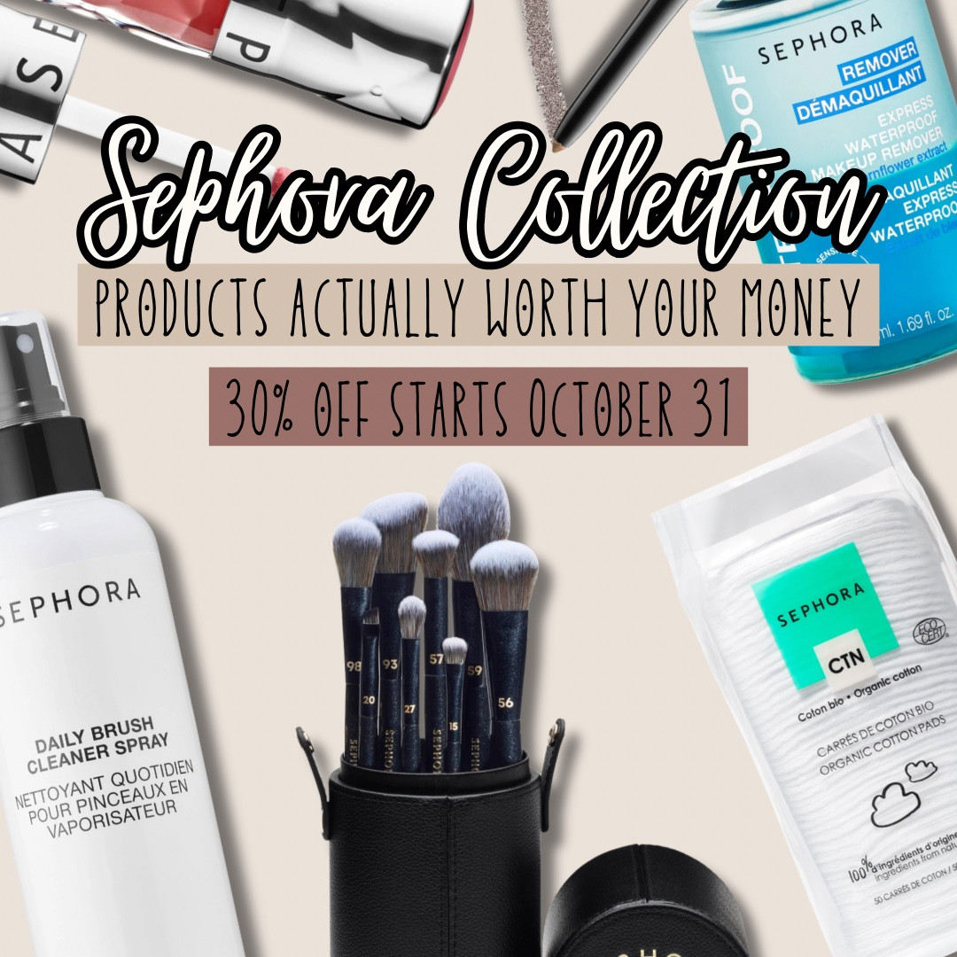Sephora Collection picks - use code EVERYTHING for 30% off Sephora Collection products! Sale starts today 💫

Affordable makeup and skincare 

PRO collection makeup brushes (soft bristles, well made)
Brush cleaning spray (works so well, daily use approved)
Eye makeup remover (works well, no need to buy $$$ versions)
Cotton pads (xl size and hold up really well)
Eyeliner (smooth, thin, affordable) 
Plumping gloss (works quickly and isn't too tingly!) 



#LTKbeauty #LTKsale #LTKcanada