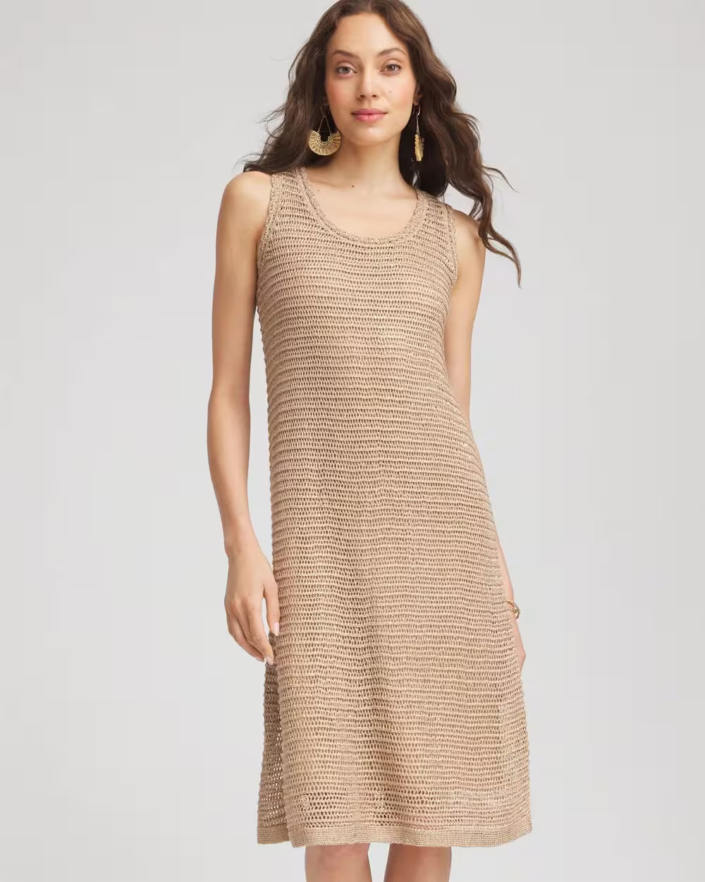 Crochet-Knit Sequins Tank Dress | Chico's