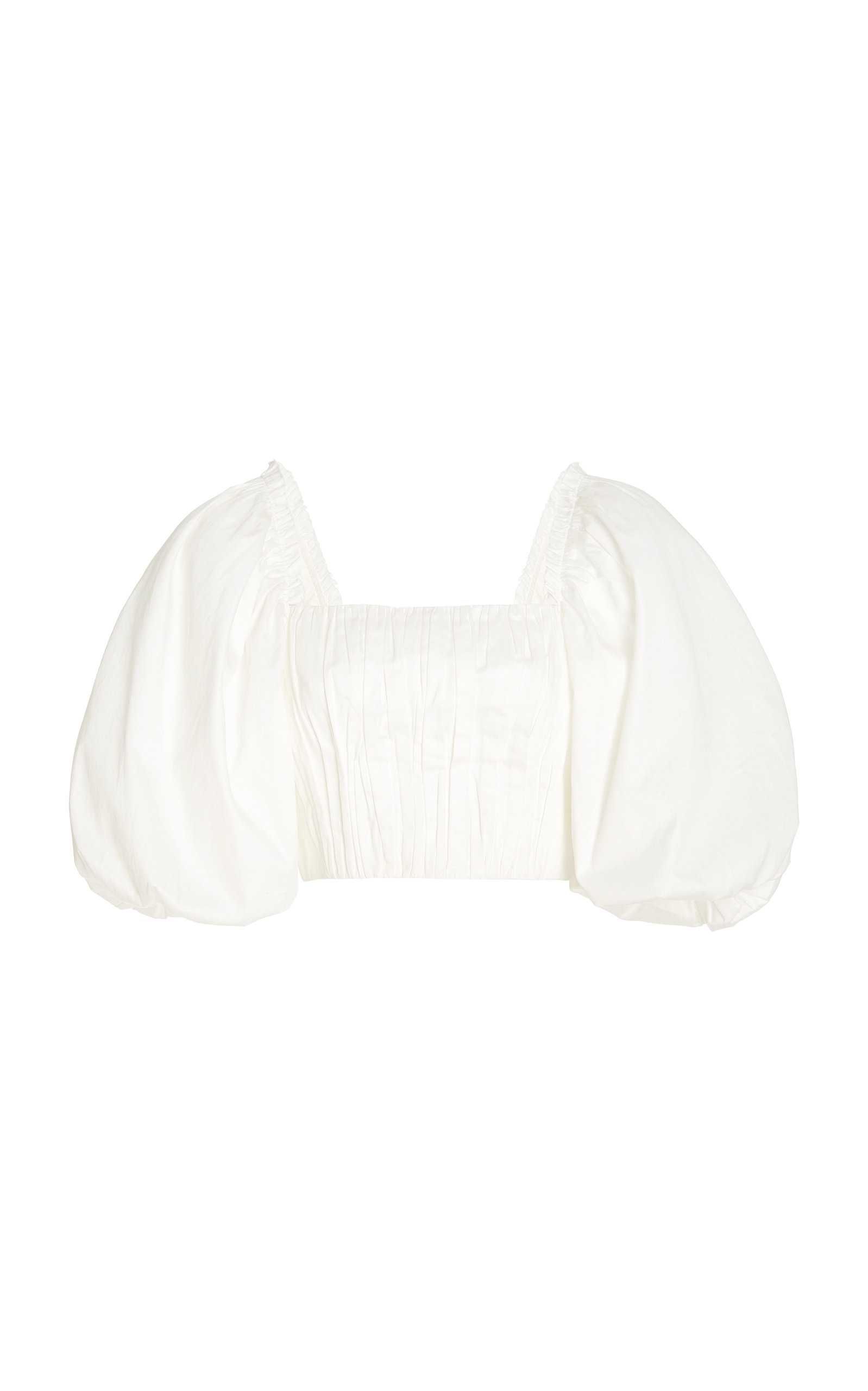 Enamour Puff-Sleeve Cotton Cropped Top | Moda Operandi (Global)