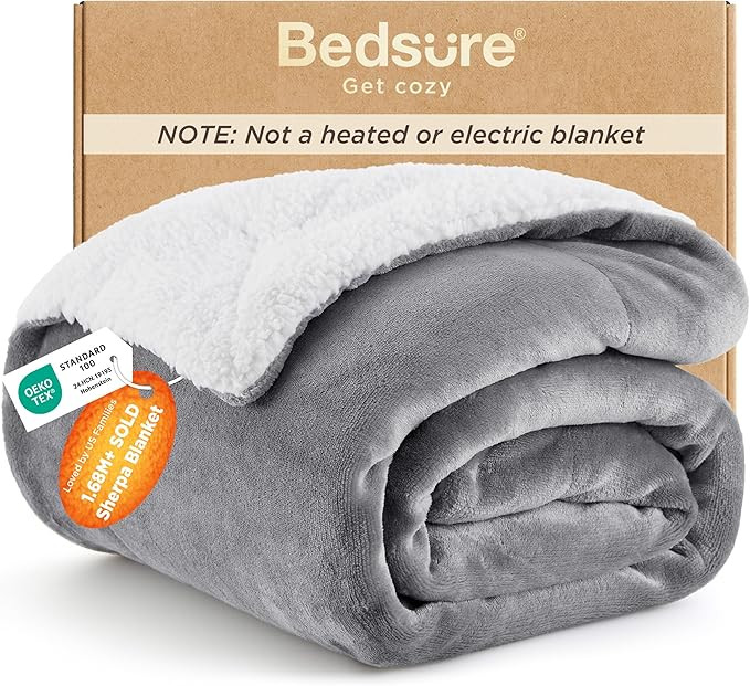 Bedsure GentleSoft Sherpa Fleece Throw Blanket for Couch, Non-Heated, Thick & Warm Christmas Cozy... | Amazon (US)