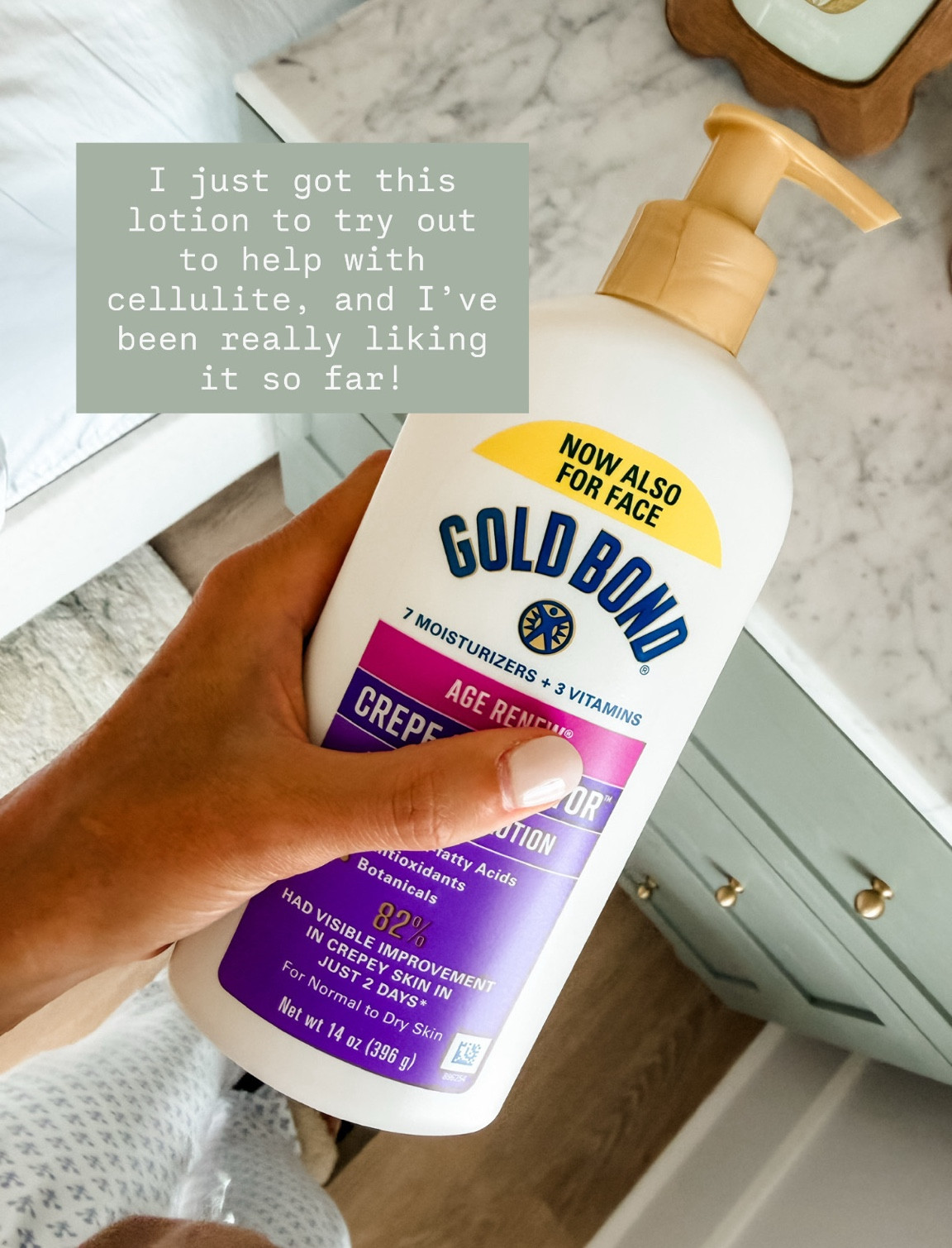 A recent favorite! Excited to see the results!

Loverly Grey, gold bond, cellulite lotion, skincare, beauty finds 

 #LTKBeauty