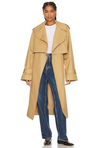 GRLFRND The Convertible Trench Coat in British Tan from Revolve.com | Revolve Clothing (Global)