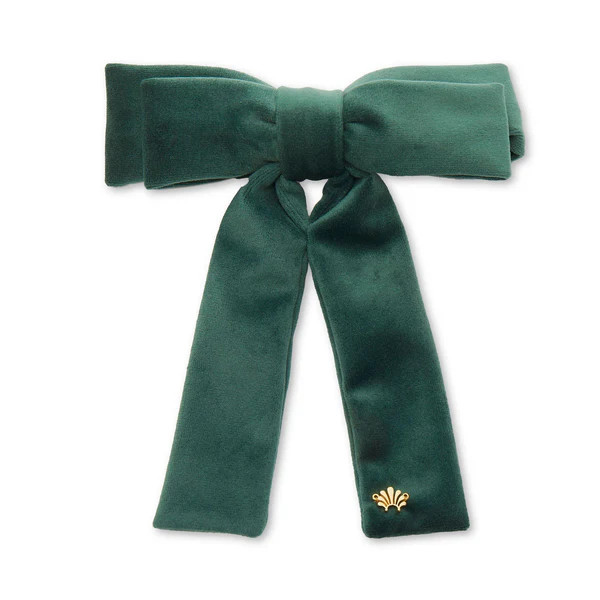 FOREST GREEN VELVET ANTOINETTE BOW BARRETTE | LELE SADOUGHI
