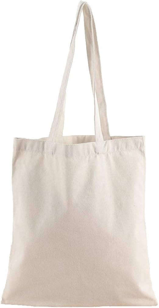 Rayol 6 Pack Canvas Bags Heavy Natural Canvas Tote Bags with Long Handles Grocery Bags | Amazon (US)