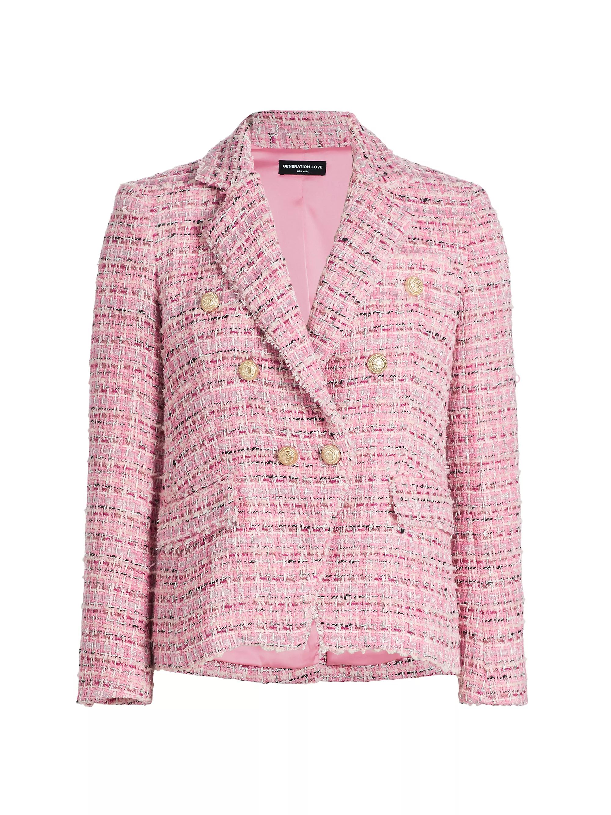 Eliza Tweed Double-Breasted Blazer | Saks Fifth Avenue