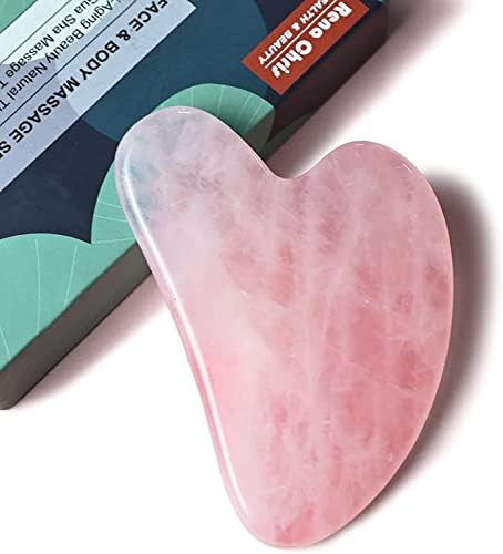Rena Chris Gua Sha Facial Tool, Pink Crystal Natural Jade Stone Guasha Board for SPA Acupuncture The | Amazon (US)