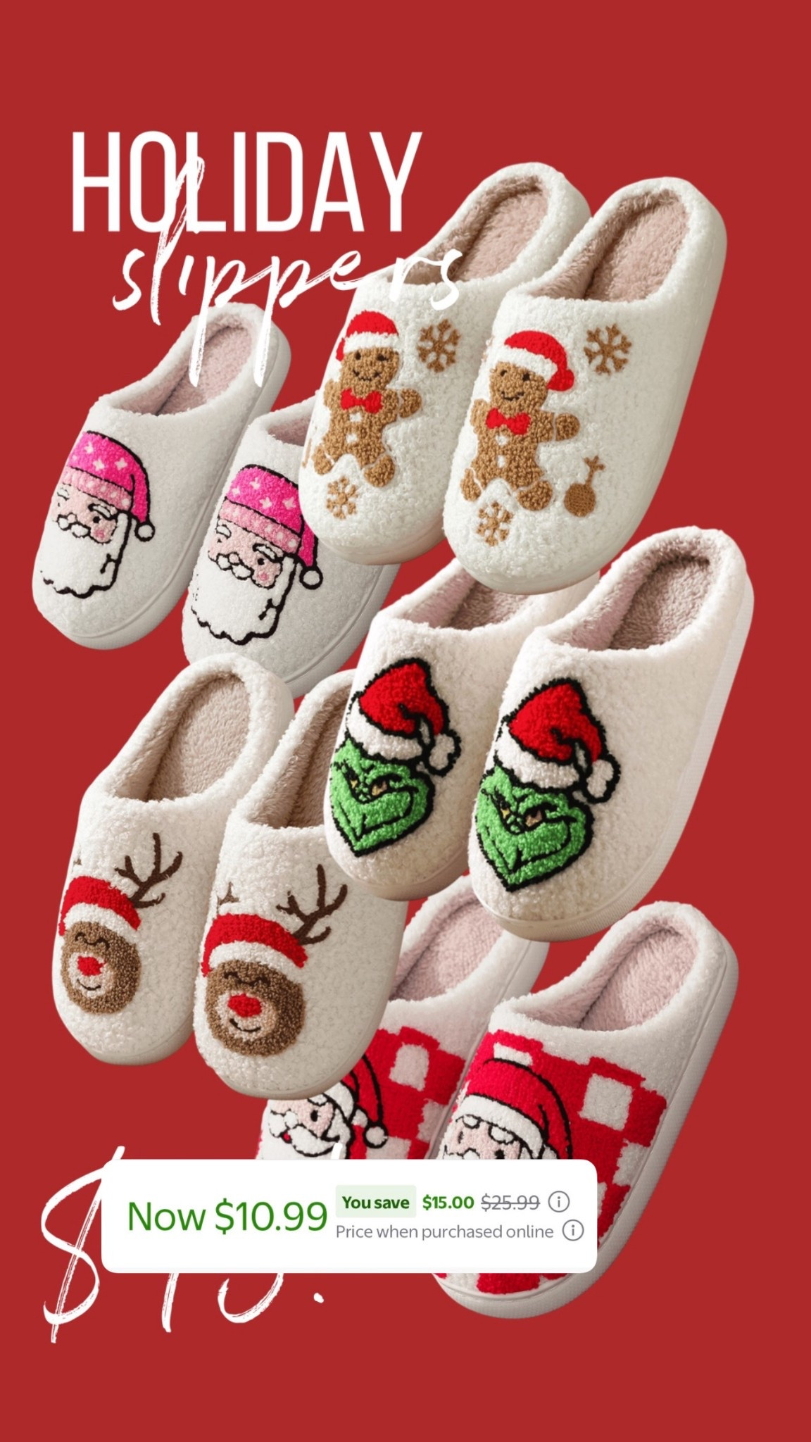 More holiday slippers on sale!! My teen swiped the grinch slippers the moment they arrived, great stocking stuffer them! 

#LTKOver40 #LTKGiftGuide #LTKSaleAlert