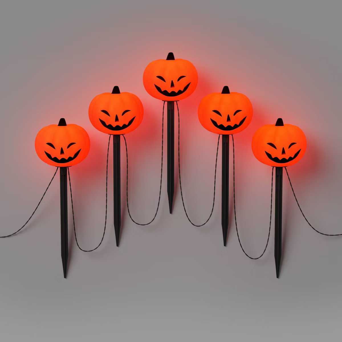 5ct 14.5" LED Halloween Pathway Lights with Timer Orange Jack-O-Lantern - Hyde & EEK! Boutique™ | Target