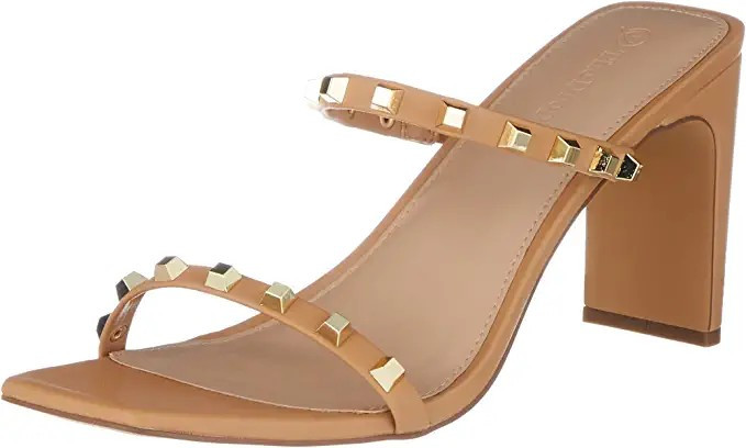 The Drop Women's Avery Square Toe Two Strap High Heeled Sandal | Amazon (US)