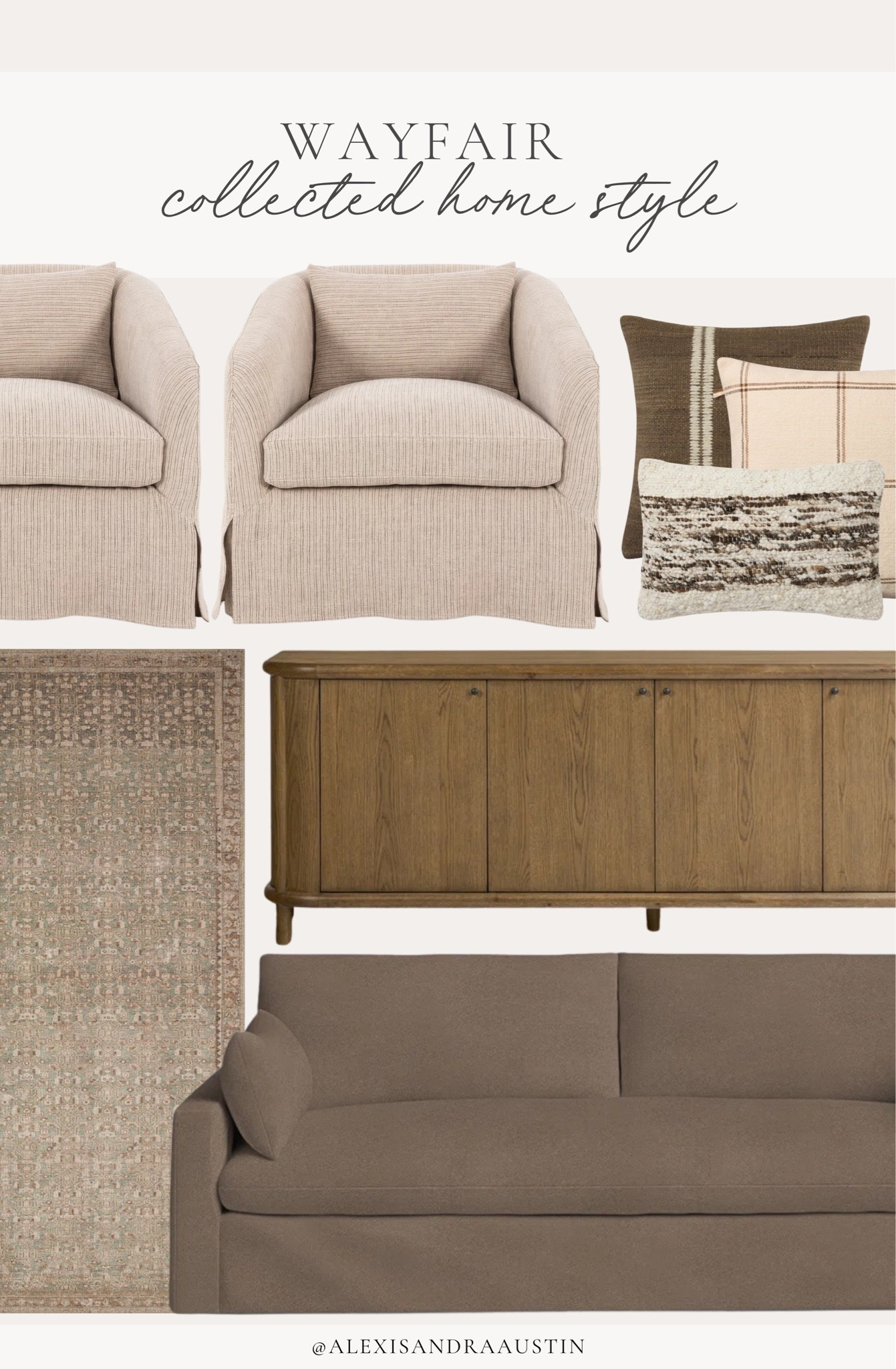 Refreshing your home for the season has never been easier with all of my @wayfair favorite finds! My newest Luna sofa has easily been one of my favorite home additions along with other great neutral, styled pieces. Rounding up all of my top finds for all of the seasonal inspo.

#ad #Wayfair #Wayfairpartner

Home finds, neutral home inspo, furniture favorites, collected style, neutral wood tones, cozy accent chair, neutral throw pillow, sideboard details, neutral area rug, slipcover sofa, living room refresh, timeless furniture picks, spring refresh, Wayfair, shop the look!

#LTKSeasonal #LTKHome