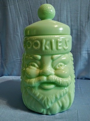 Vtg Christmas Jadeite Santa Claus Cookie Jar Cracker Barrel *READ DESCRIPTION* | eBay US