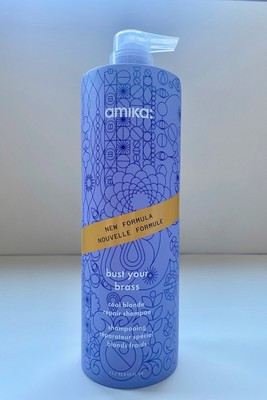 Amika Bust Your Brass Cool Blonde Repair Pump Shampoo Jumbo Size  1L / 33.8 oz  | eBay | eBay US
