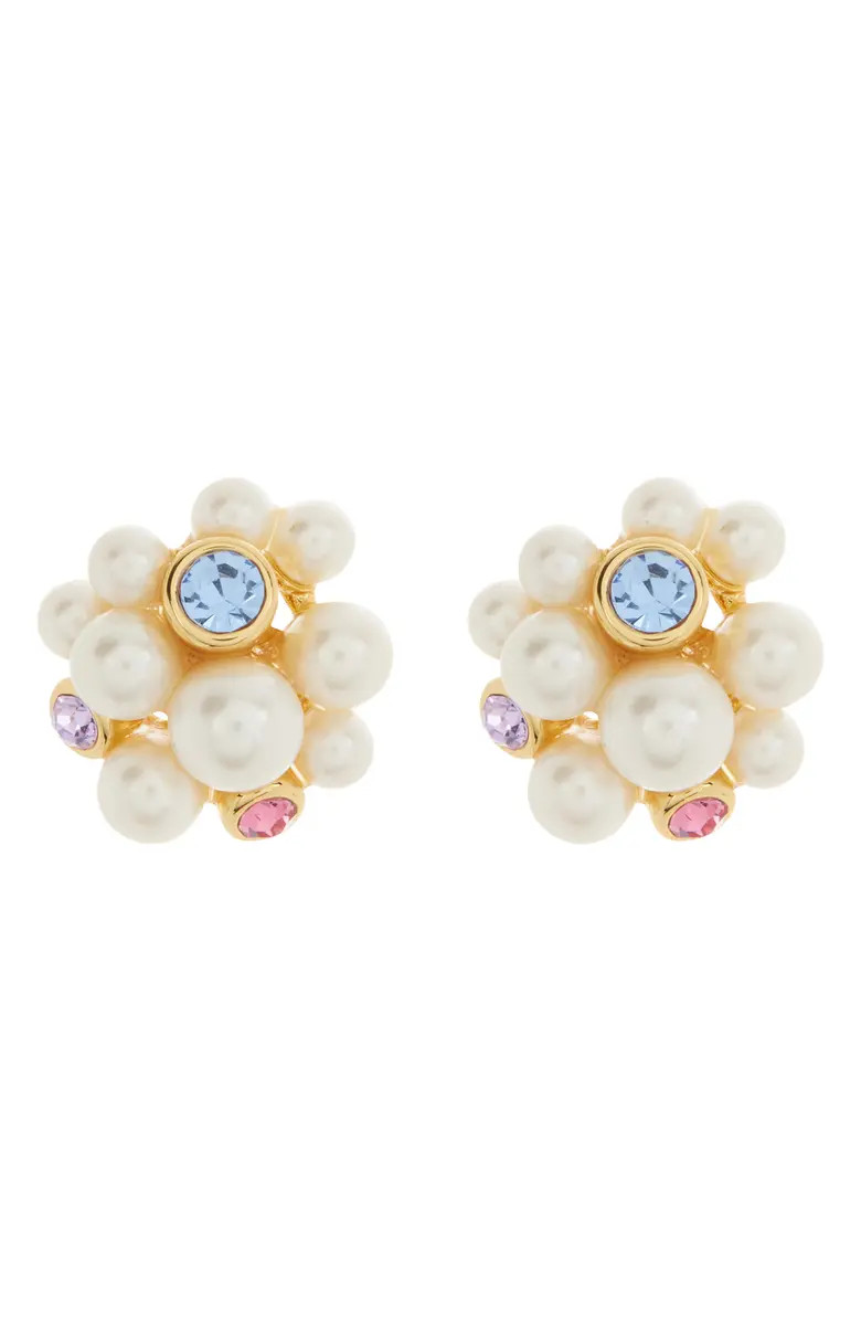 kate spade new york imitation pearl & crystal cluster stud earrings | Nordstromrack | Nordstrom Rack