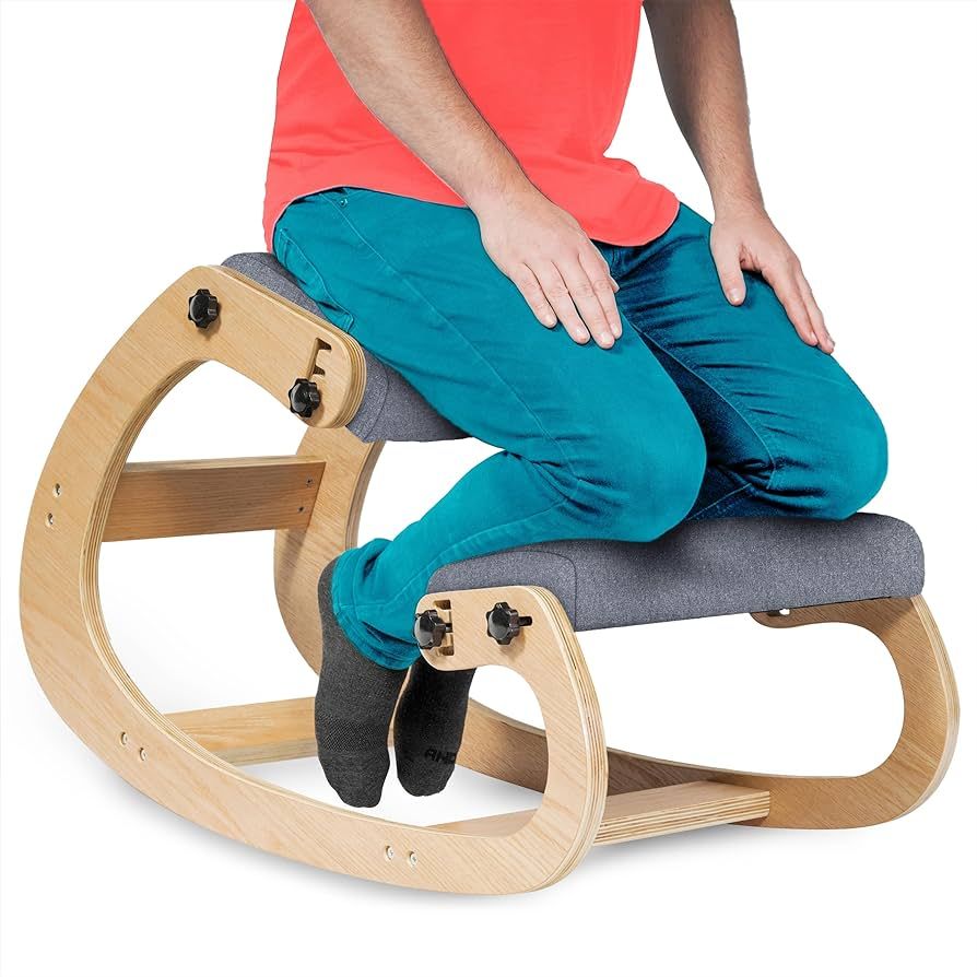 Ergonomic Kneeling Chair - Rocking Office Chair Adjustable Stool - Knee Chair Posture Chair - Woo... | Amazon (US)