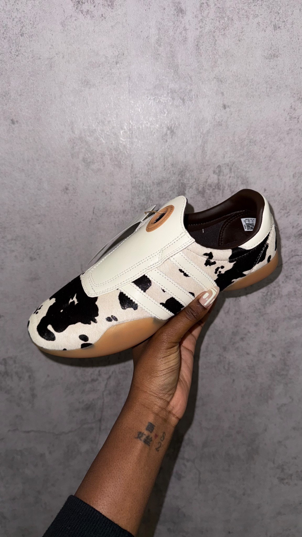 My cow print adidas sneakers :)