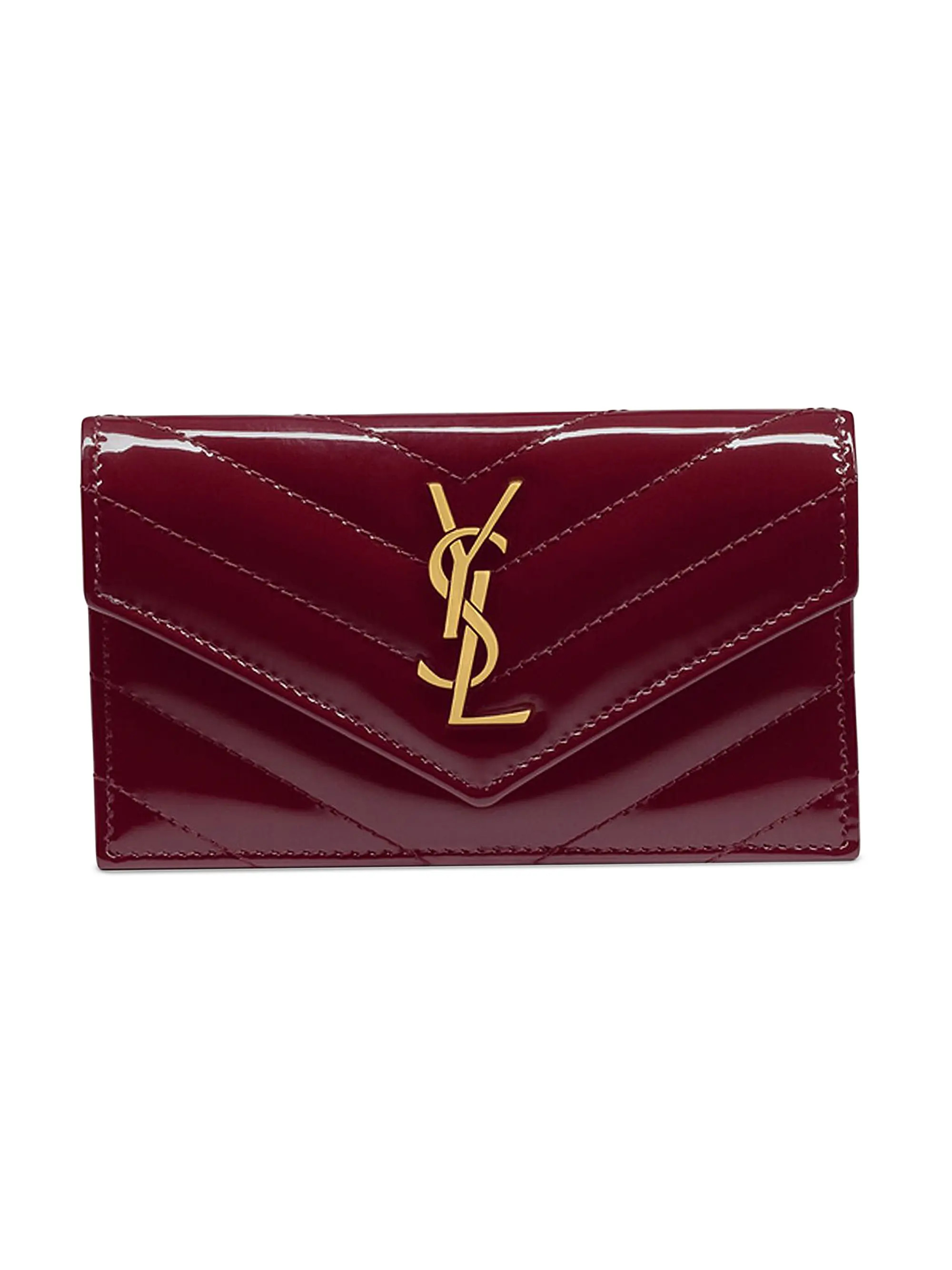 Cassandre Matelassé Fragments Flap Card Case in Patent Leather | Saks Fifth Avenue