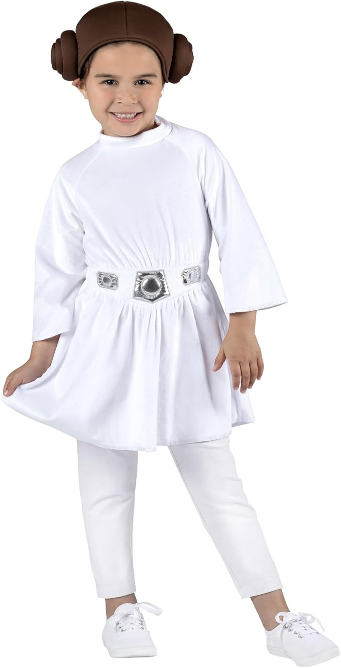 STAR WARS Princess Leia Toddler Costume - Fabric Dress and Belt with Fabric Headpiece (3-4T) | Amazon (US)