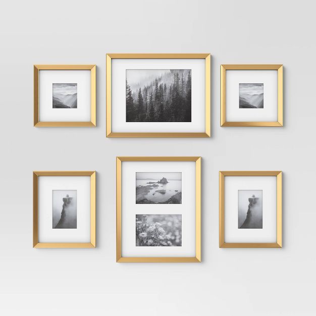 (Set of 6) Wedge Wall Frame Set Brass - Threshold™ | Target