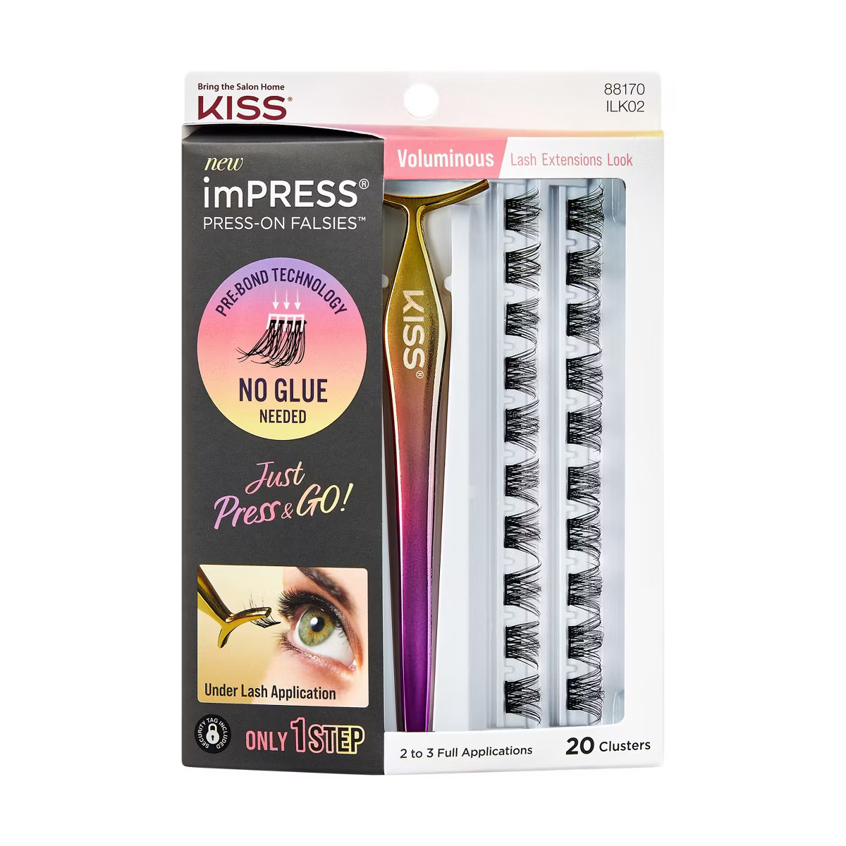 KISS Products imPRESS Press-On Self Adhesive Eyelashes - Voluminous - 20ct | Target