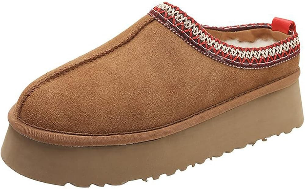 YIYA Platform Fashion Snow Boot for Women Fur Lined Boots Winter Warm Slippers Slip on Anti-Slip ... | Amazon (US)