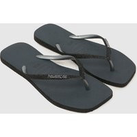 Havaianas Square Sparkle Flip Sandals in Black | Schuh